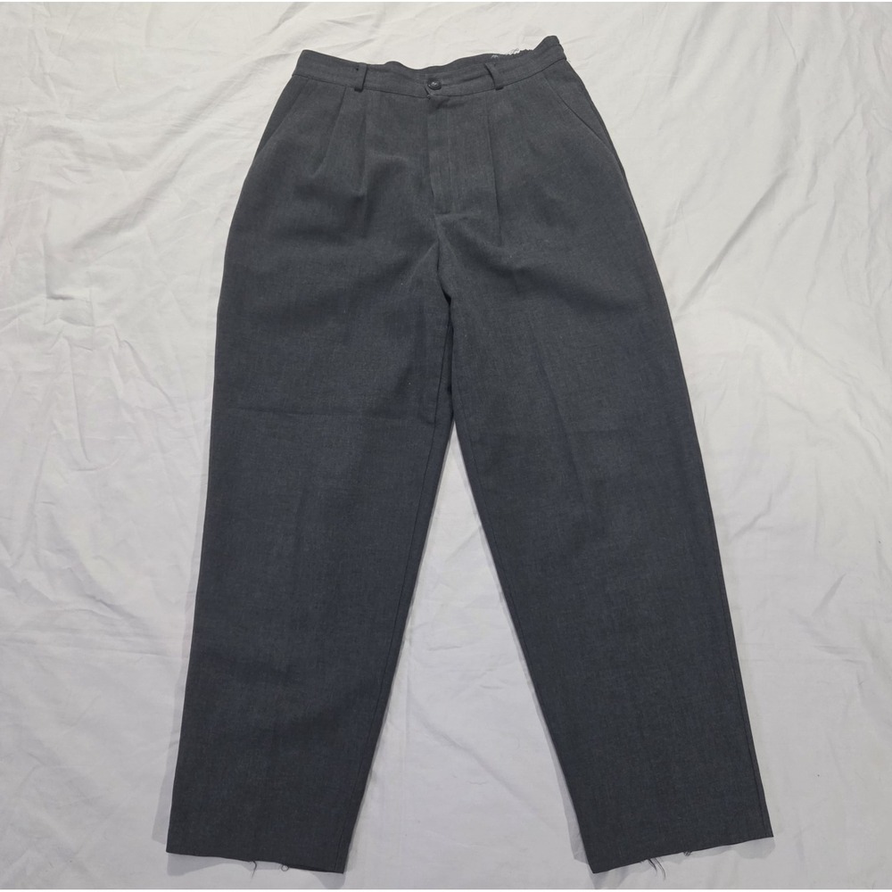 Briggs Womens Sz‎ 12 Pleated Gray Straight Leg Button Dress Pants Stretch Waist